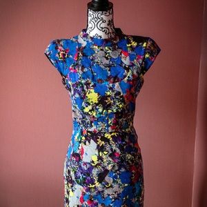 ERDEM Multicolor Floral Print Fitted Dress